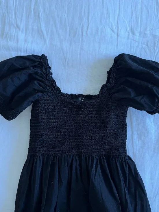 OPT Black square neck puff dress (sz S/M) - Picture 7 of 11